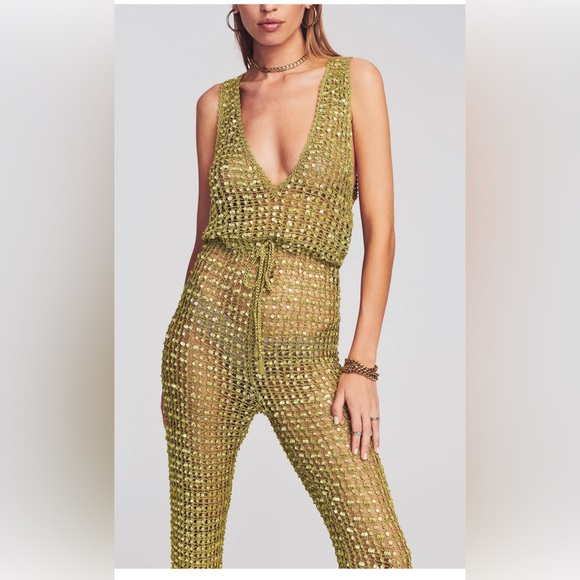 retrofete Nirvana Jumpsuit in Pistachio - Picture 3 of 15